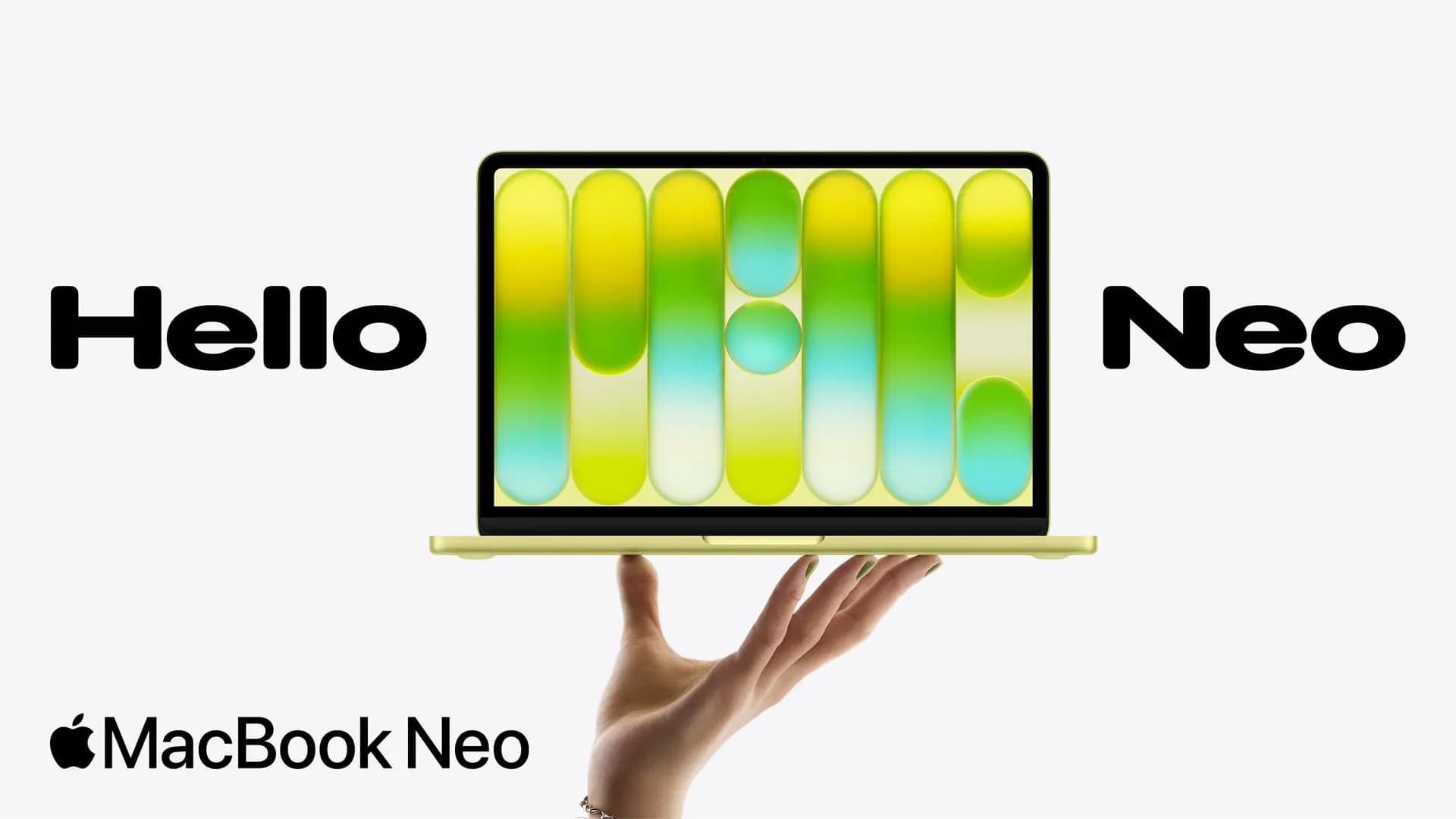 Apple MacBook Neo in hand