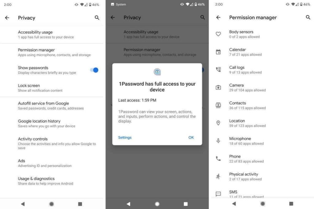 Enhance privacy on your device 66 privacy