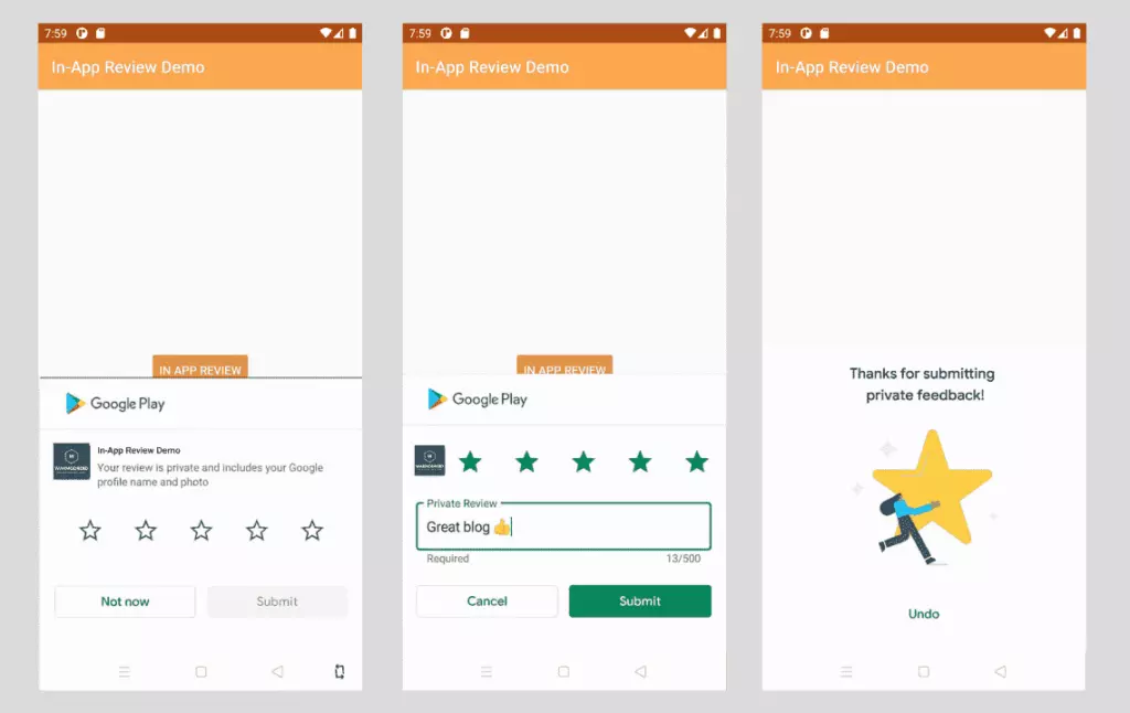 in app review snippet