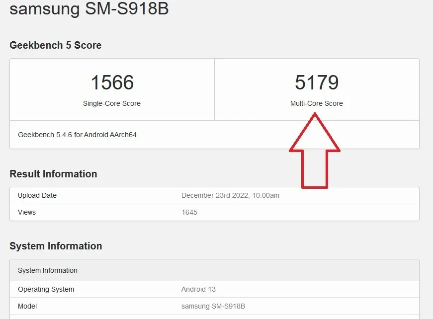 galaxy s23 geekbench