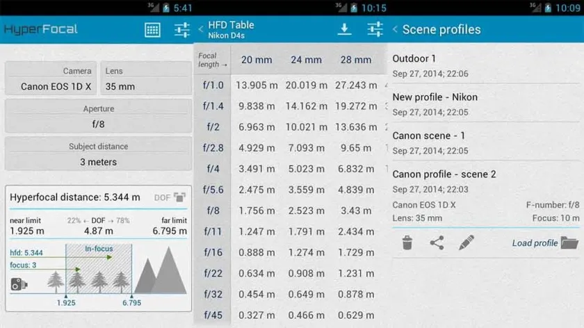 HyperFocal Pro screenshot HyperFocal Pro