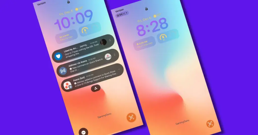 Adjust the lock screen notifications. oneui Samsung galaxy