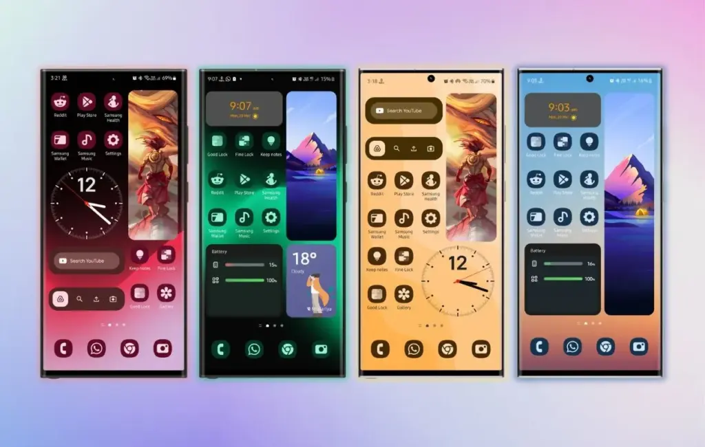 Homescreen customization on Samsung galaxy phone with OneUI