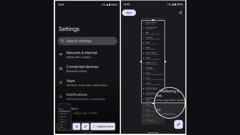 scrolling screenshots on stock Android