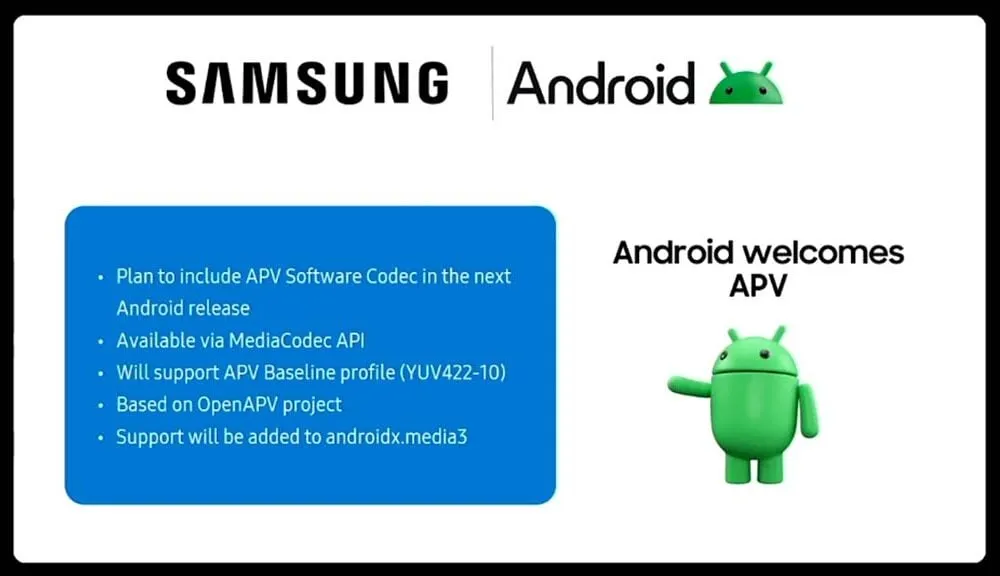 APV Codec support android 16 update